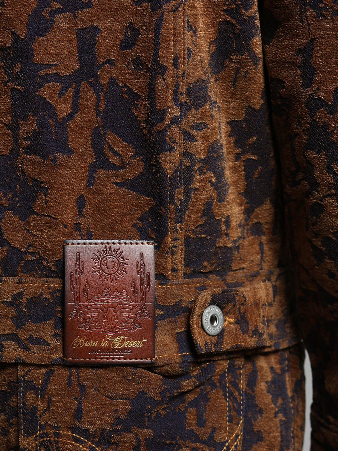 Bronze Brown Abstract Print Co-ord Set Jacket