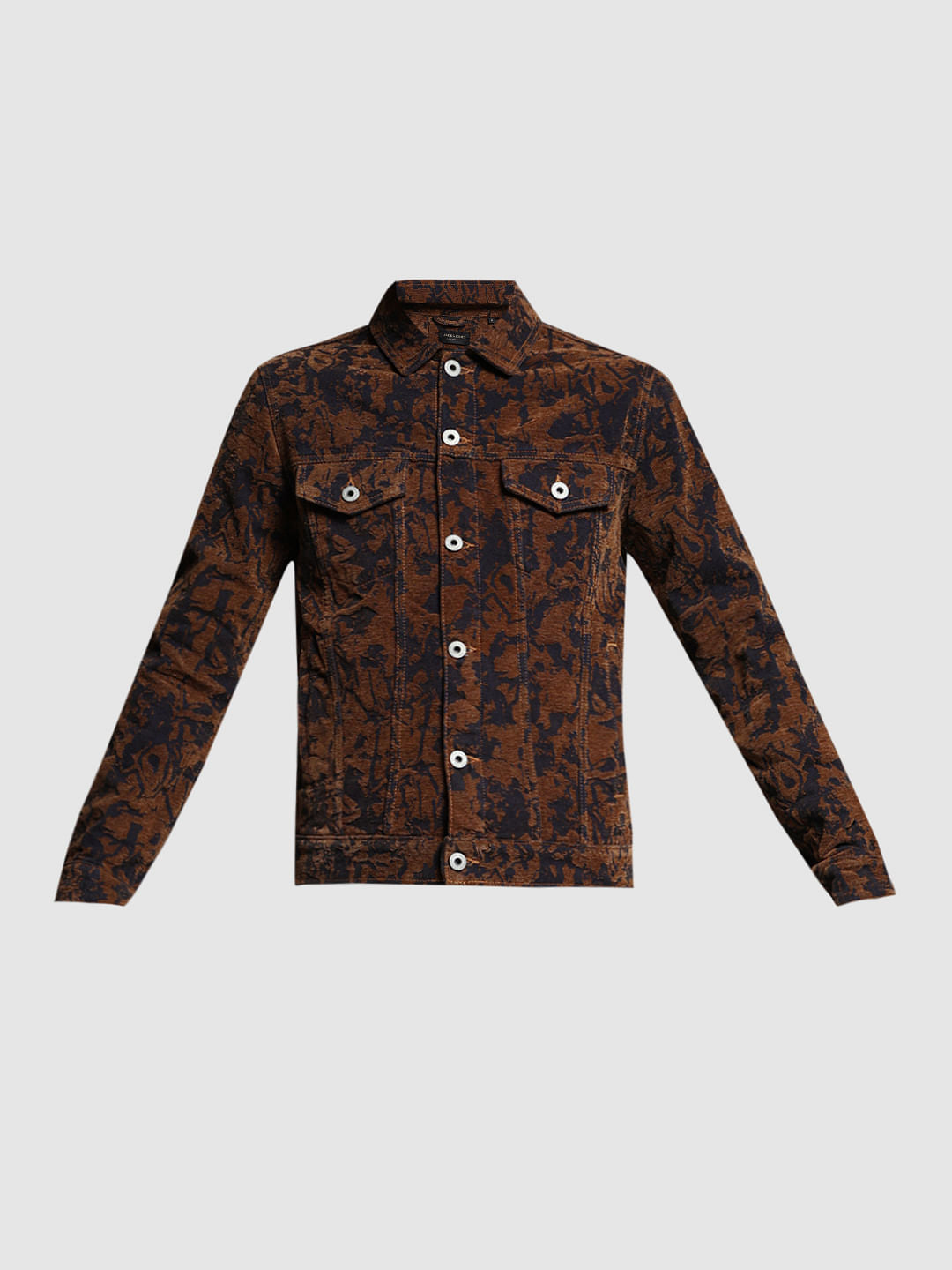 Bronze Brown Abstract Print Co-ord Set Jacket