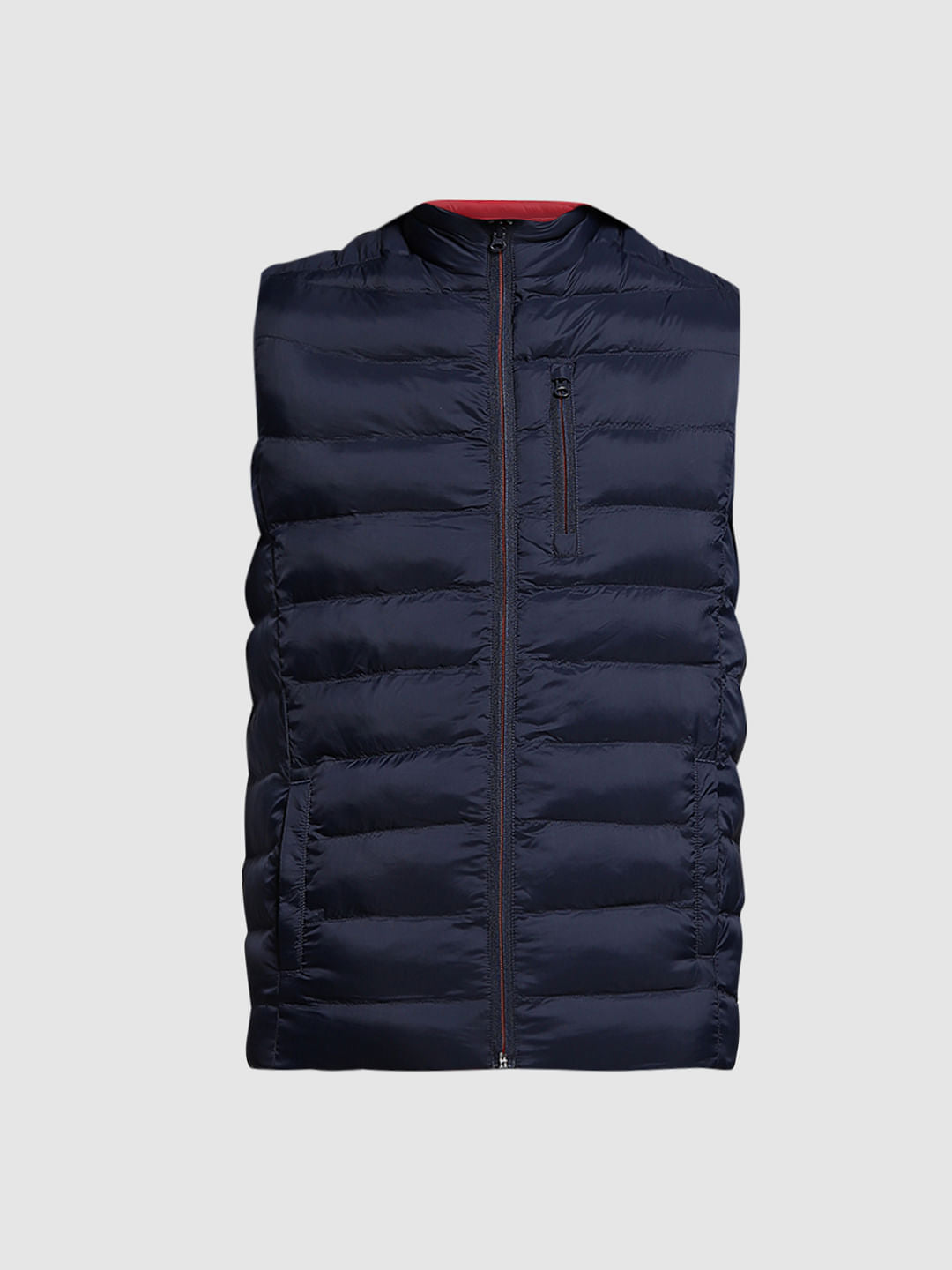 Navy Blue Reversible Puffer Vest Jacket