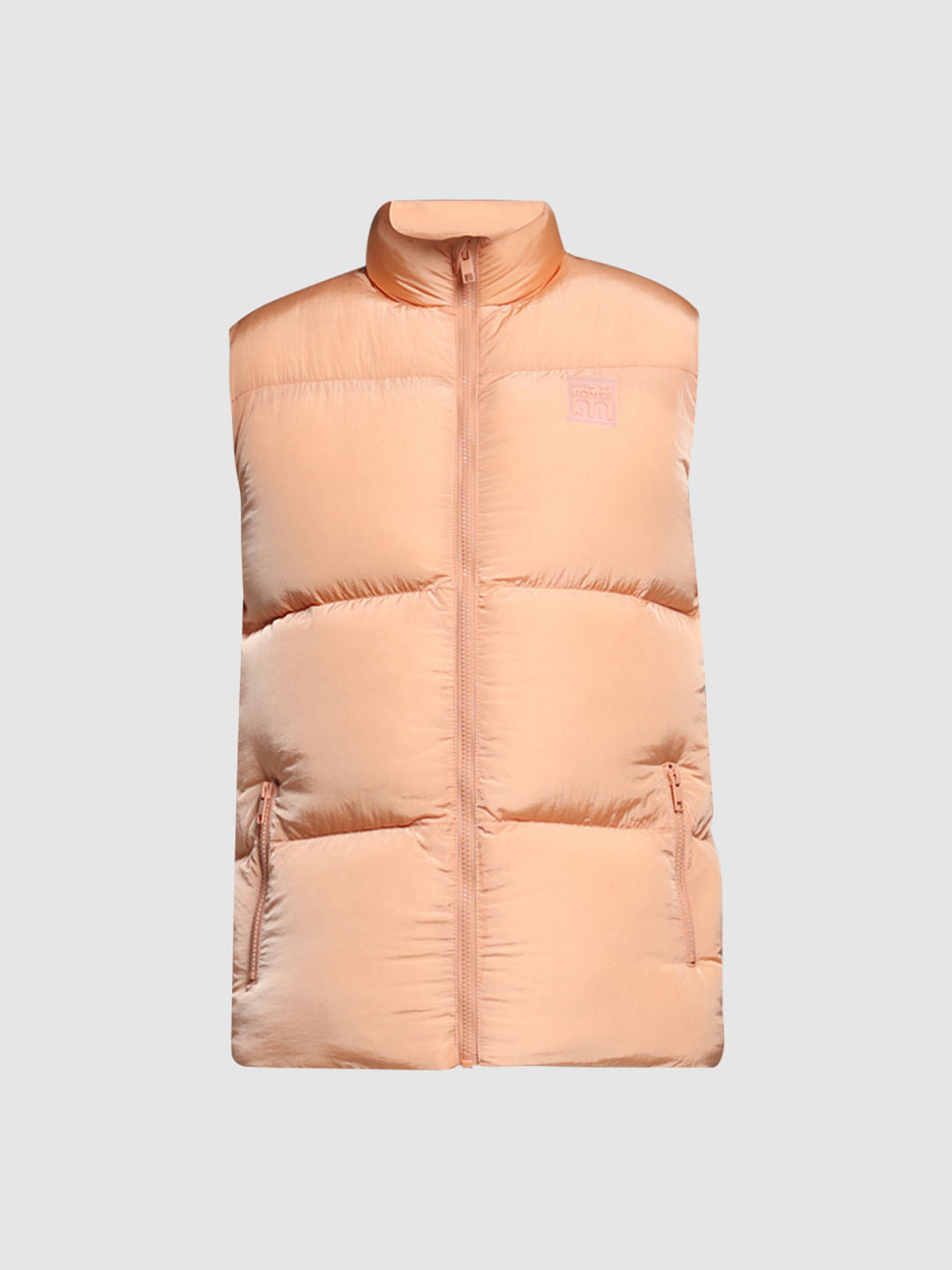 Peach Sleeveless Puffer Jacket
