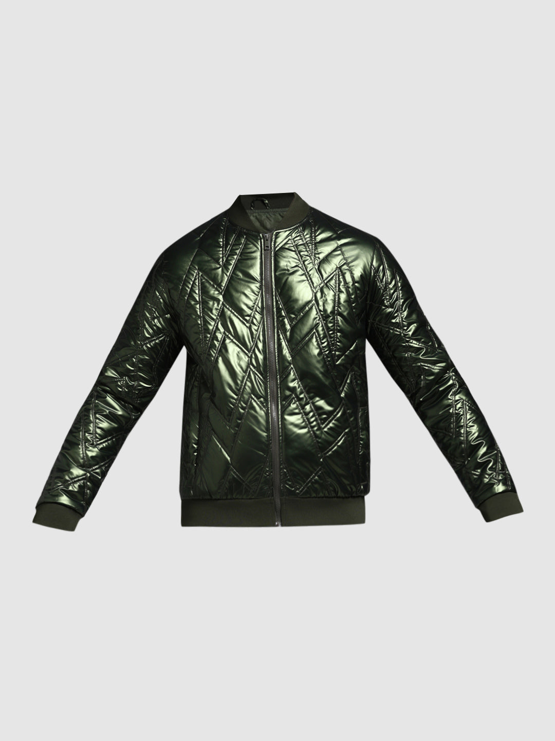 Metallic Quilted Bomber Jacket