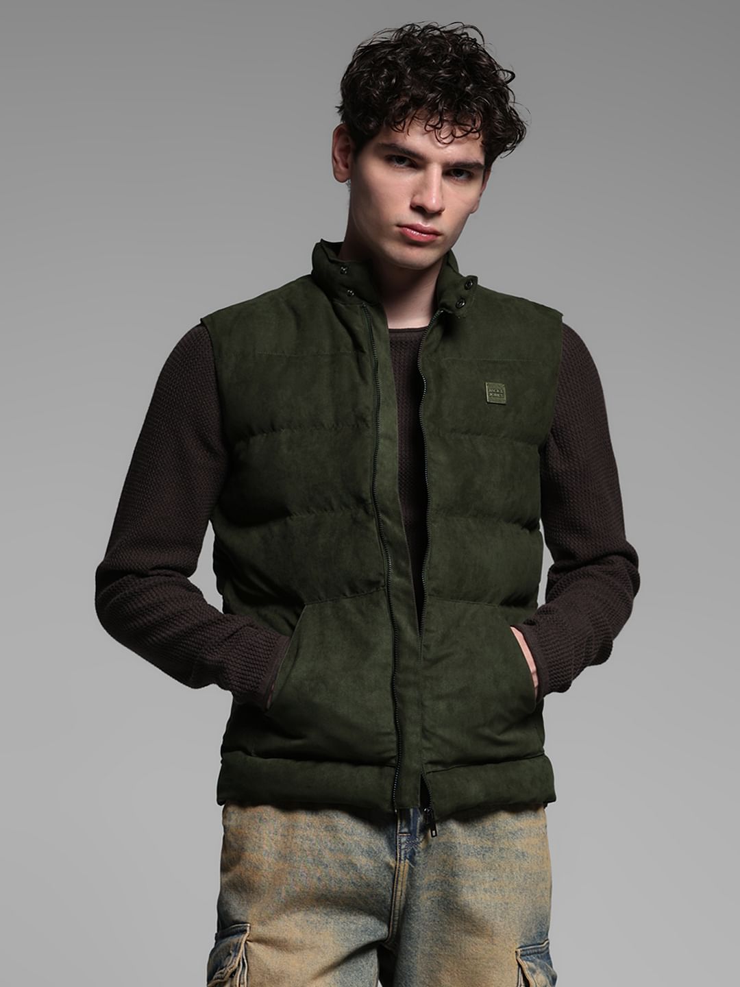 GREEN ZIPPER VEST