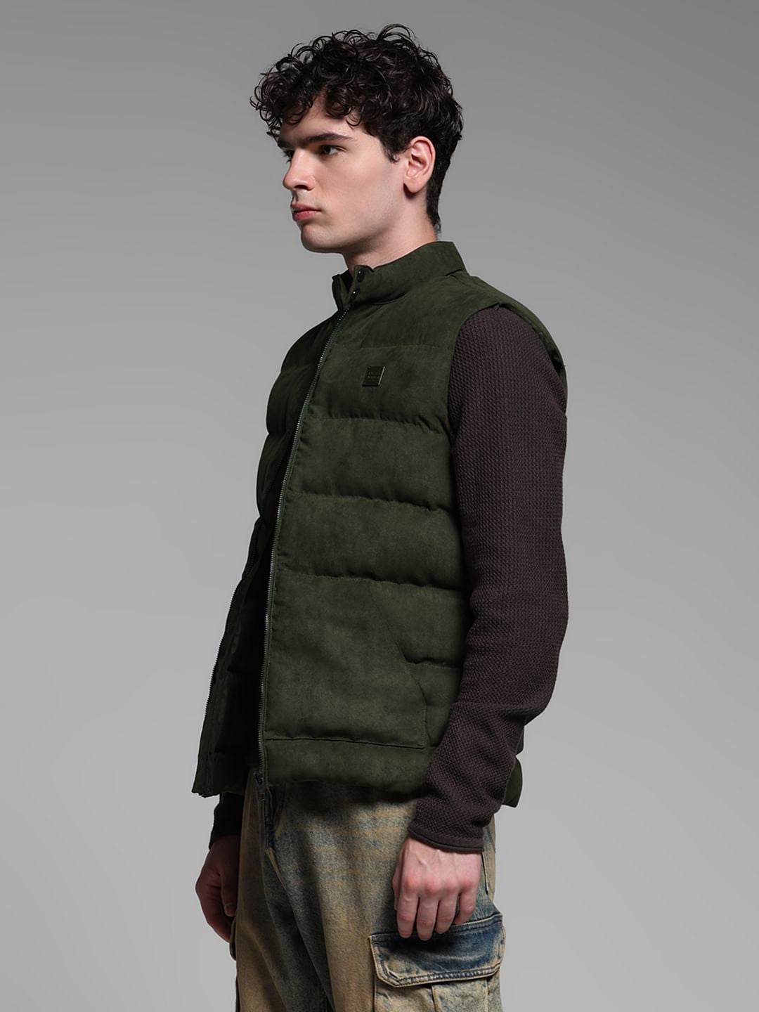 GREEN ZIPPER VEST