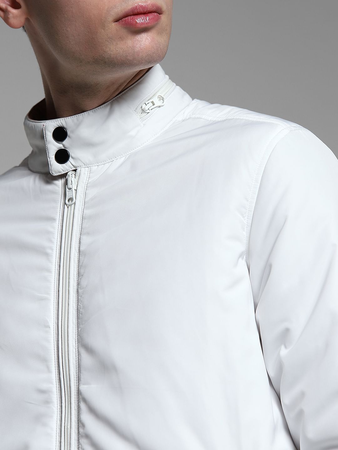 Pink Reversible High Neck Bomber Jacket