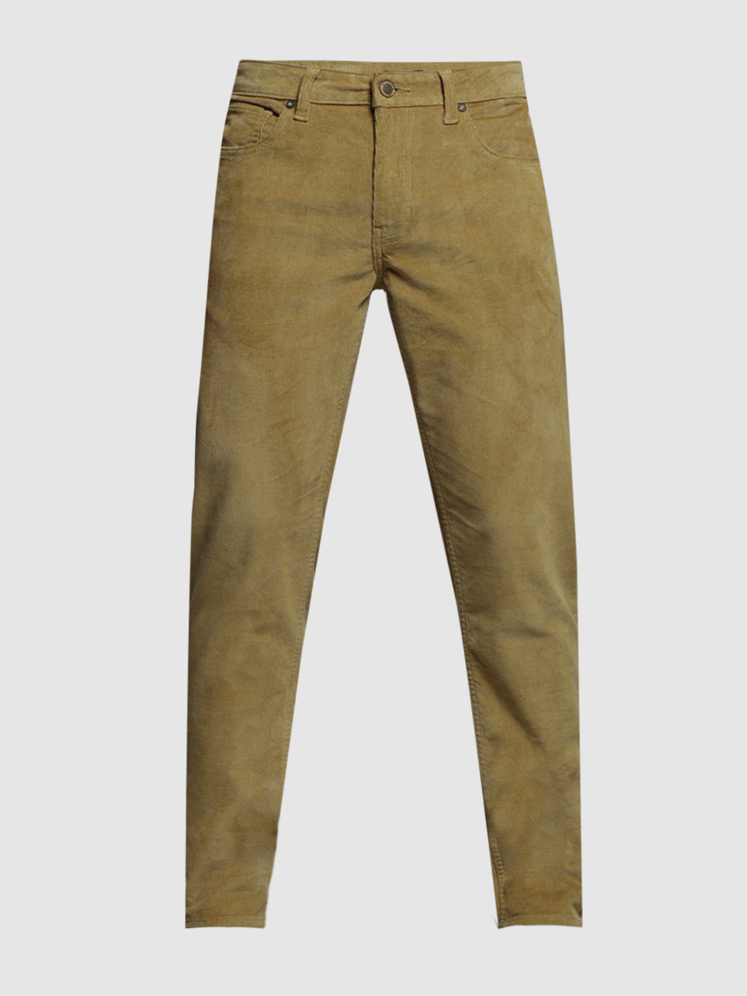 Men's Green Corduroy Chinos Regular Fit Low Rise