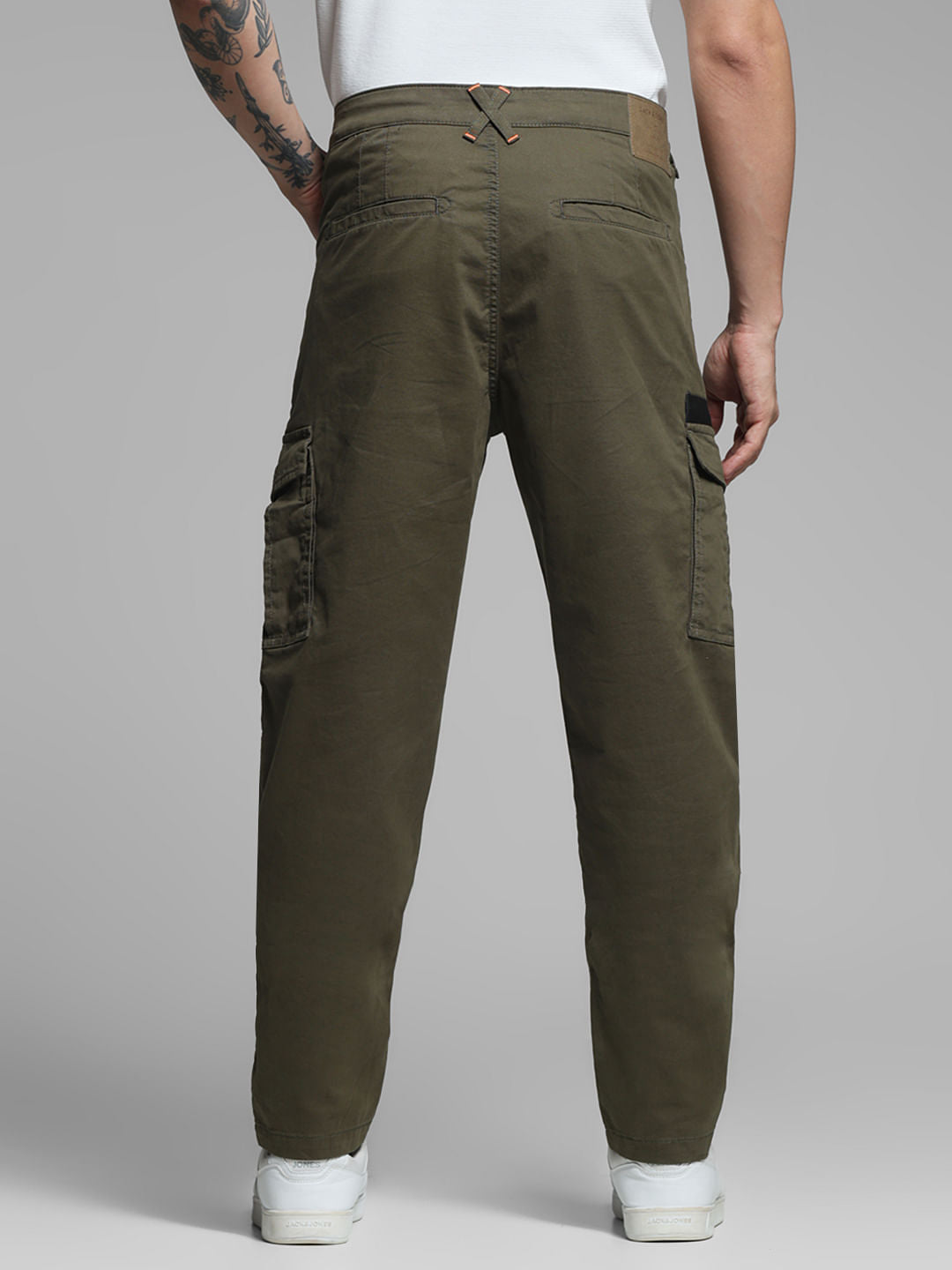Olive Green Mid Rise Cargo Pants