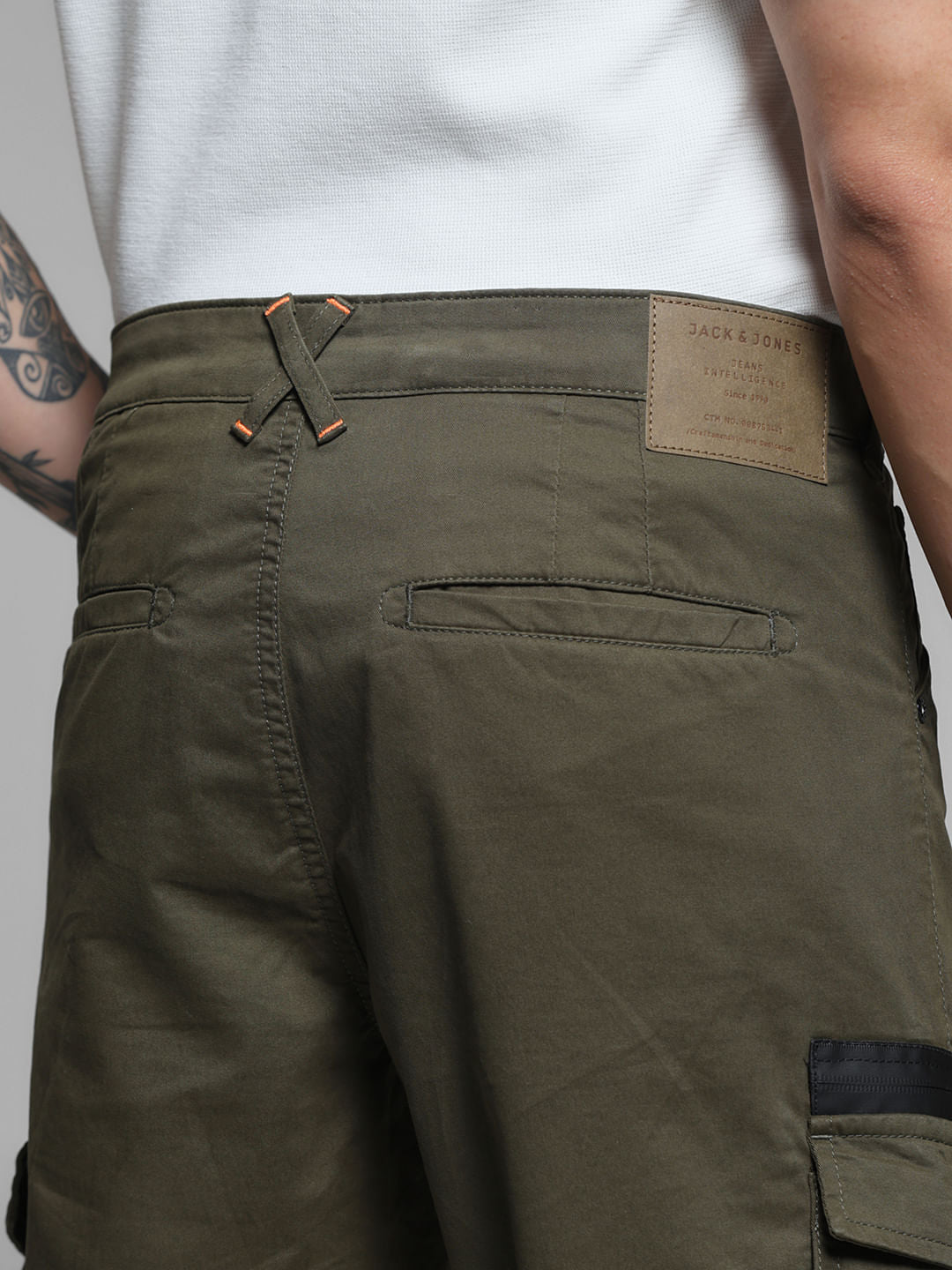 Olive Green Mid Rise Cargo Pants