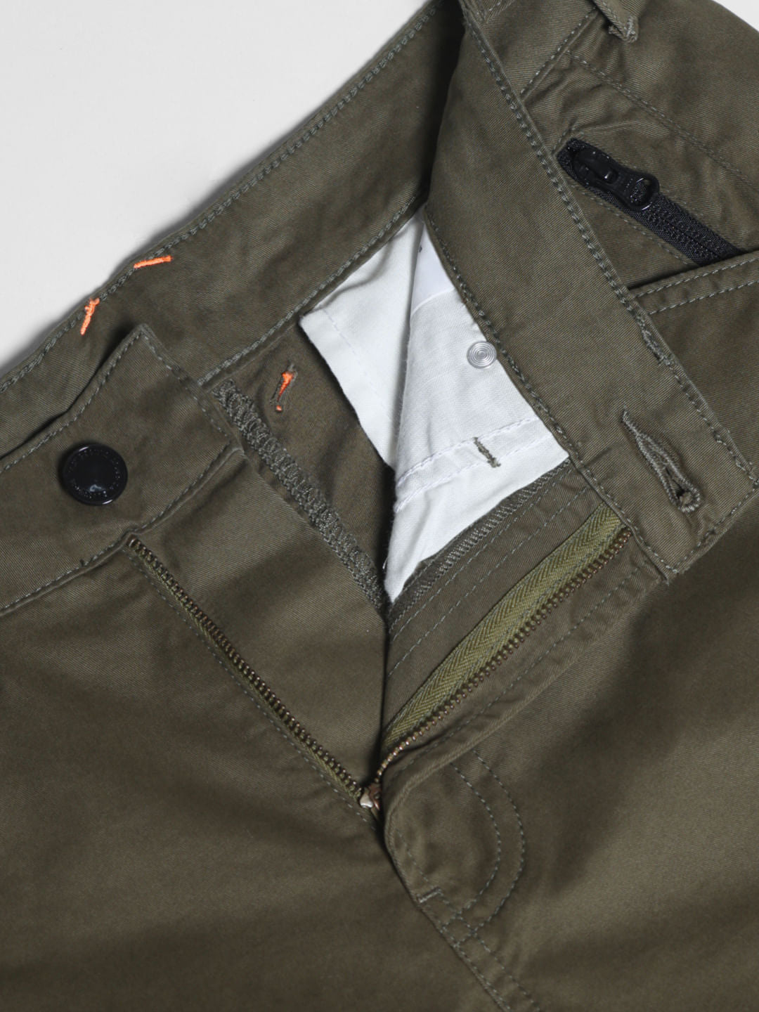 Olive Green Mid Rise Cargo Pants