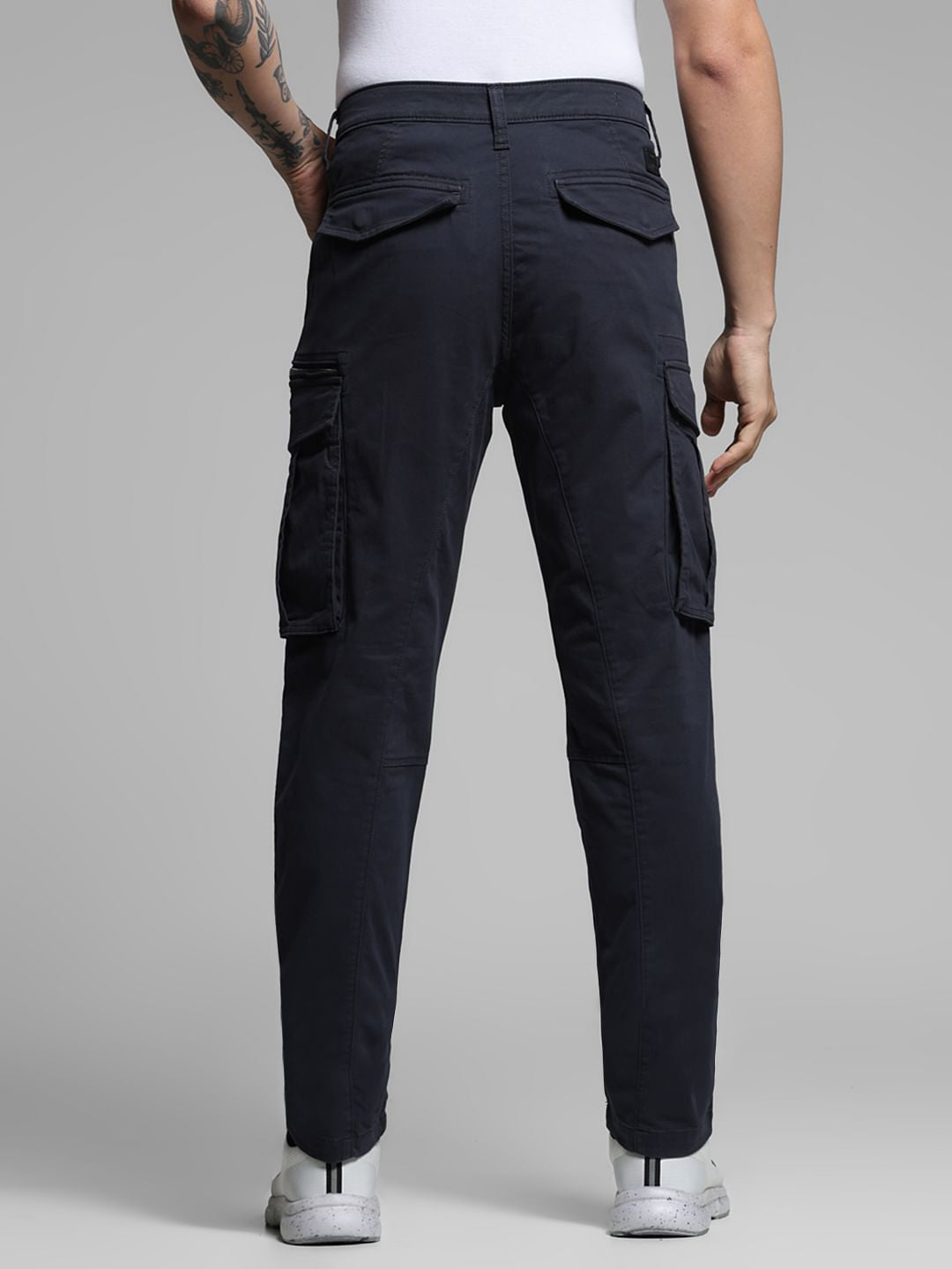 Navy Blue High Rise Cargos