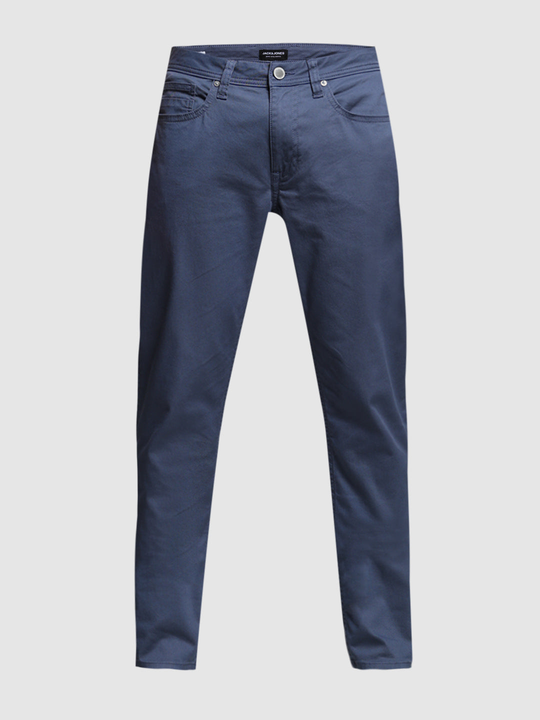 Men Solid Vintage Indigo Slim Fit Stretch Cotton Twill Chinos