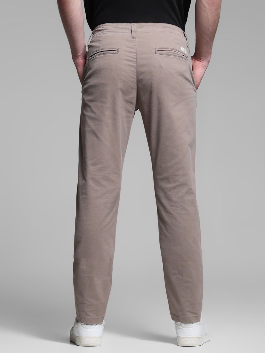 Men's Brown Stretch Cotton Twill Chinos - Regular Fit