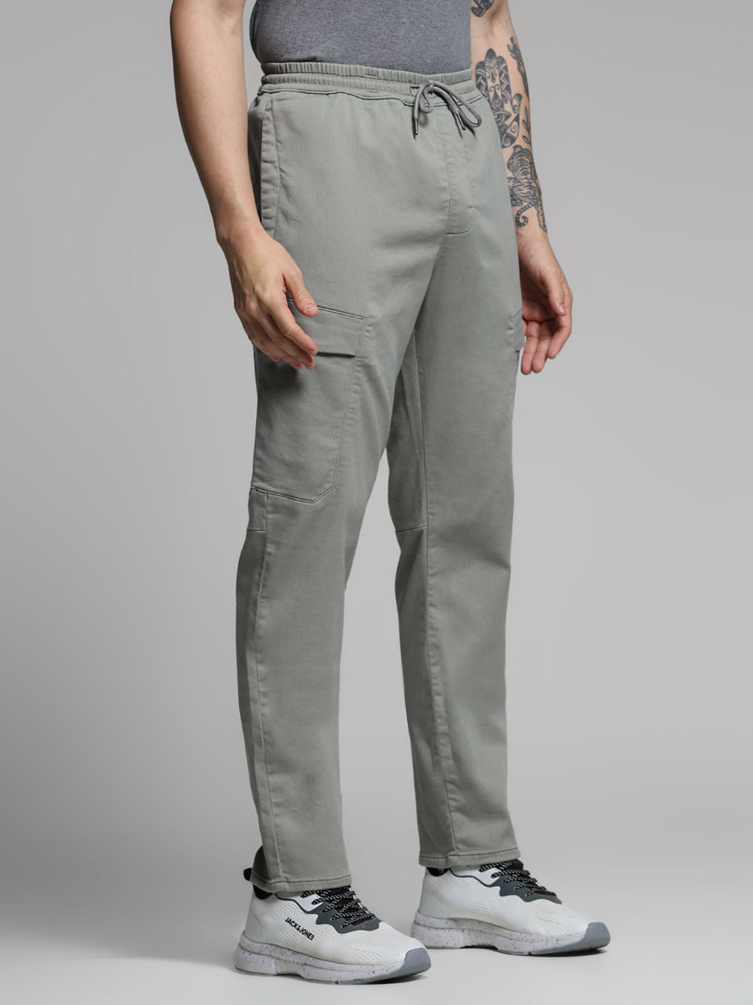 Grey High Rise Knitted Cargos