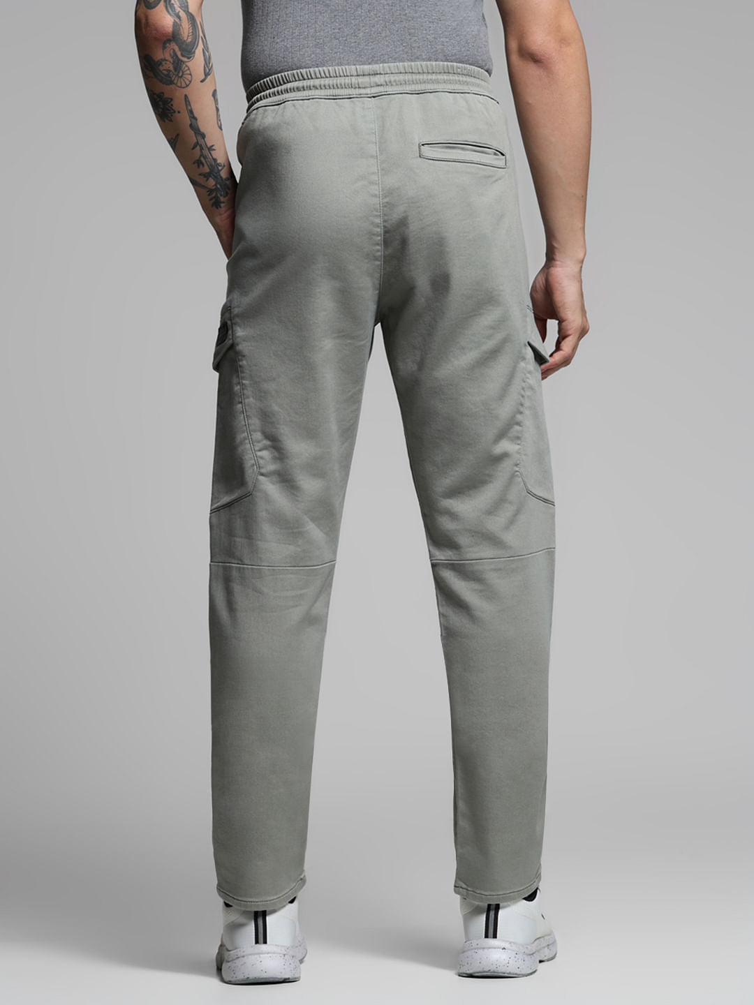 Grey High Rise Knitted Cargos