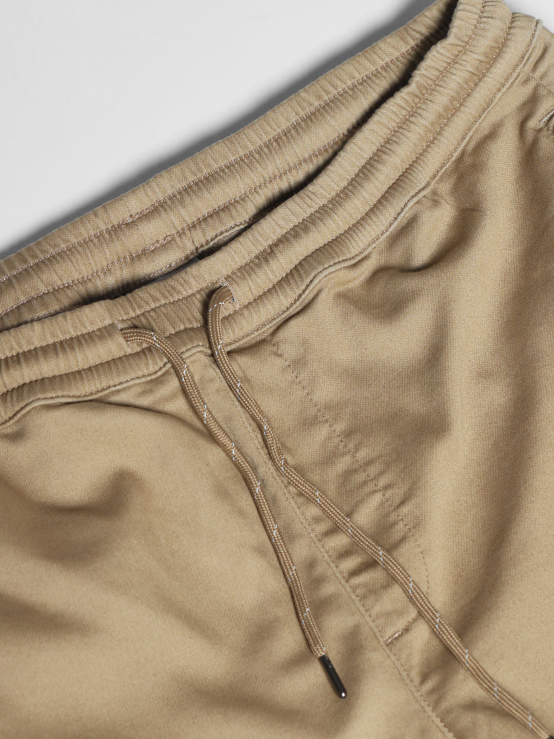 Beige Mid Rise Knitted Cargos