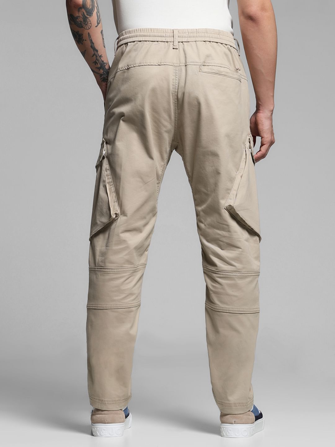Beige High Rise Anti Fit Cargos