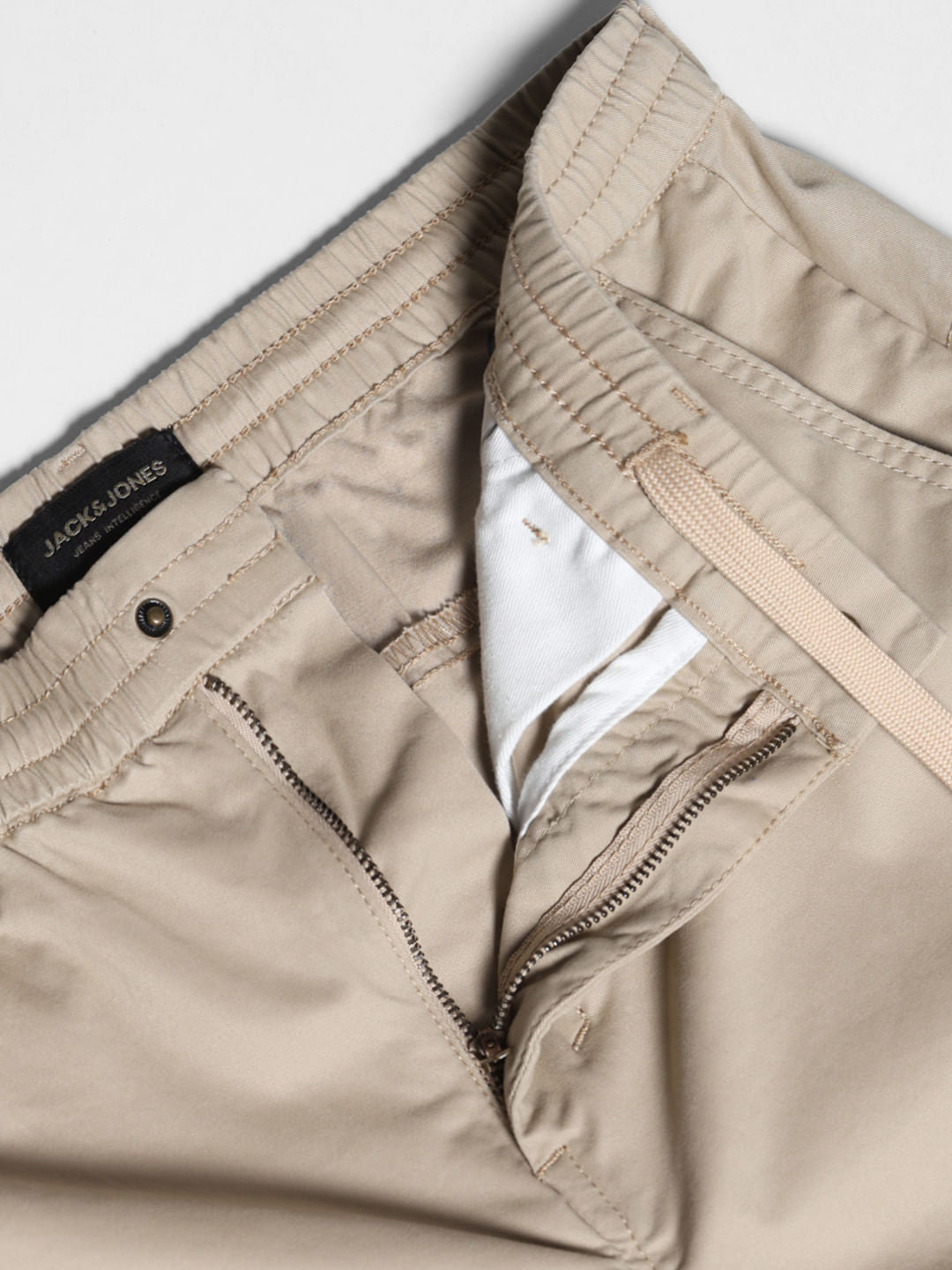 Beige High Rise Anti Fit Cargos