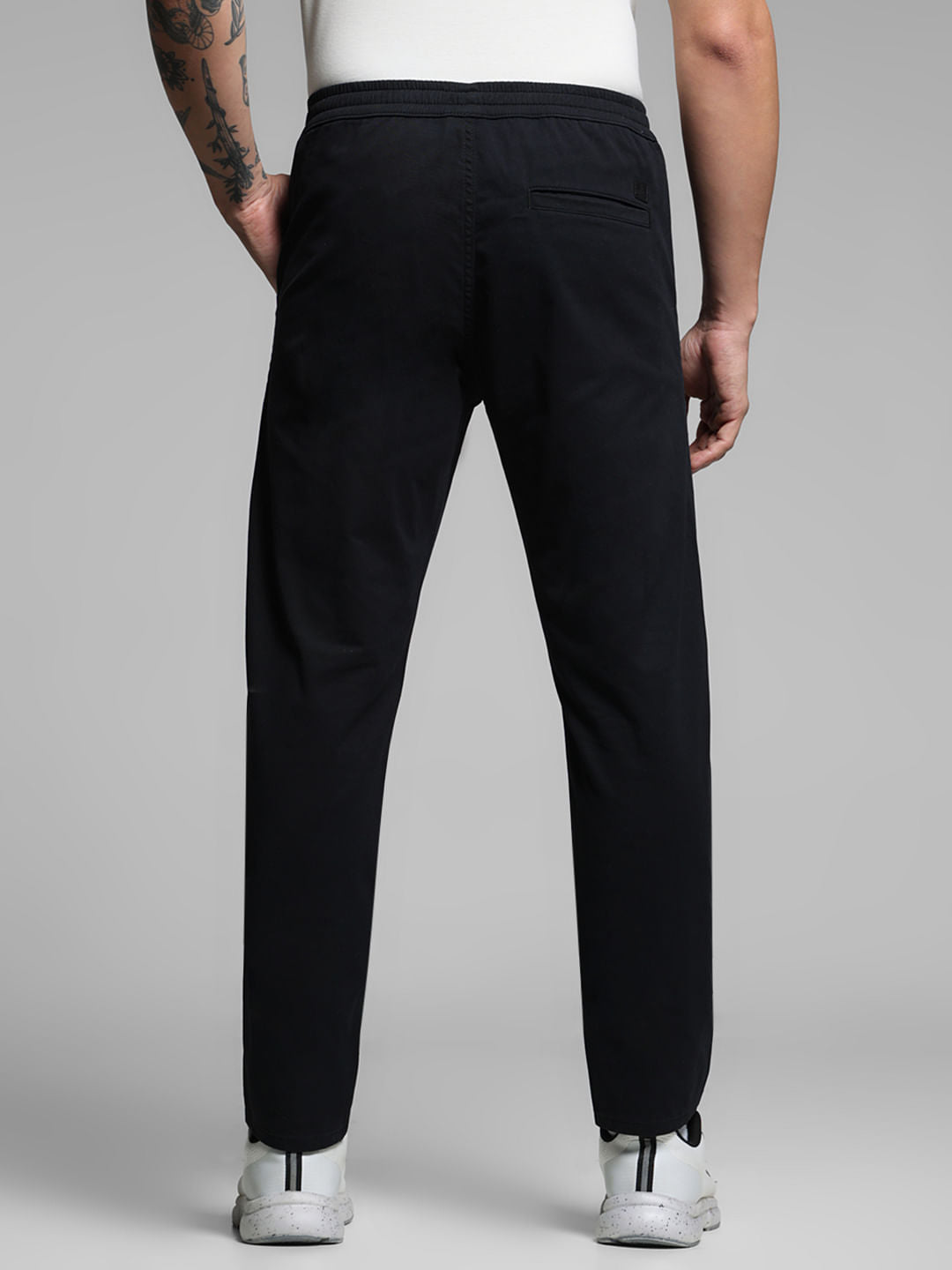 Black Mid Rise Cotton Pants