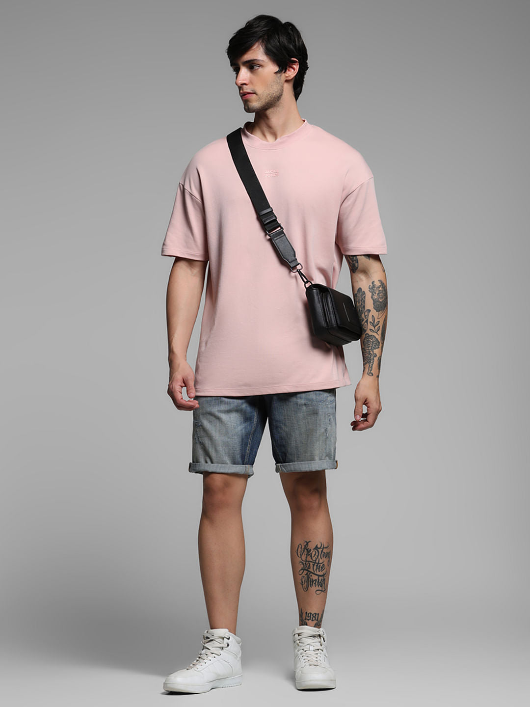 Blue Mid Rise Distressed Denim Shorts