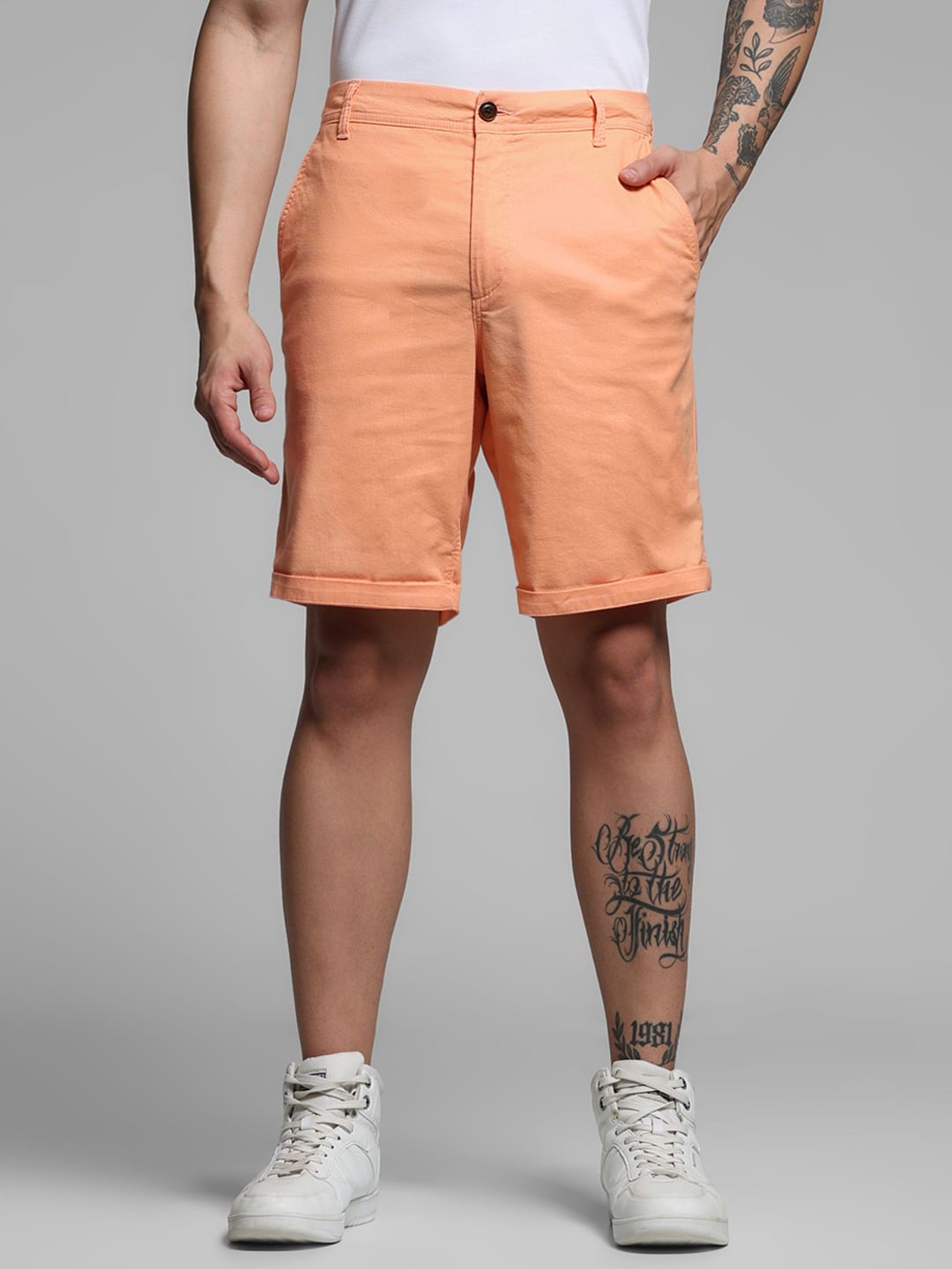 Coral Mid Rise Chino Shorts