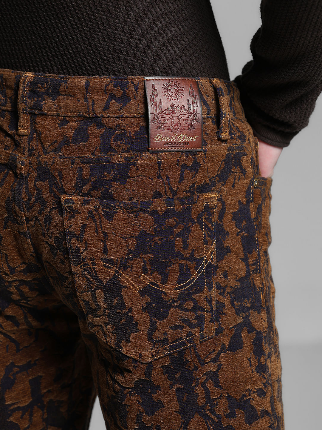 Bronze Brown Abstract Print Co-ord Set Shorts