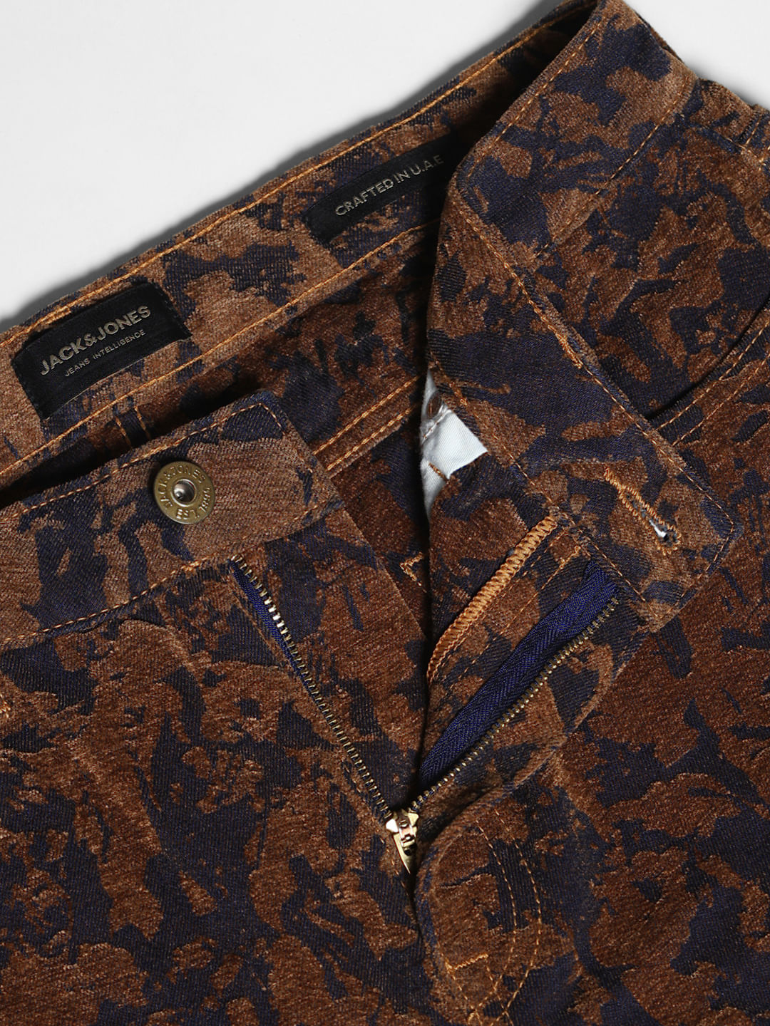 Bronze Brown Abstract Print Co-ord Set Shorts