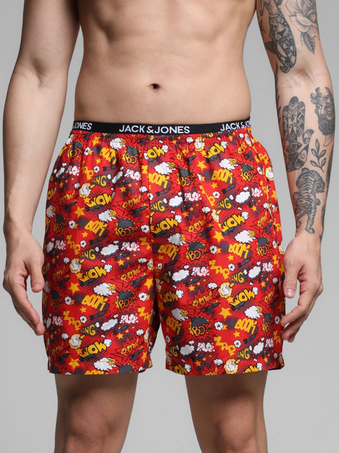 Red Printed Cotton Boxers