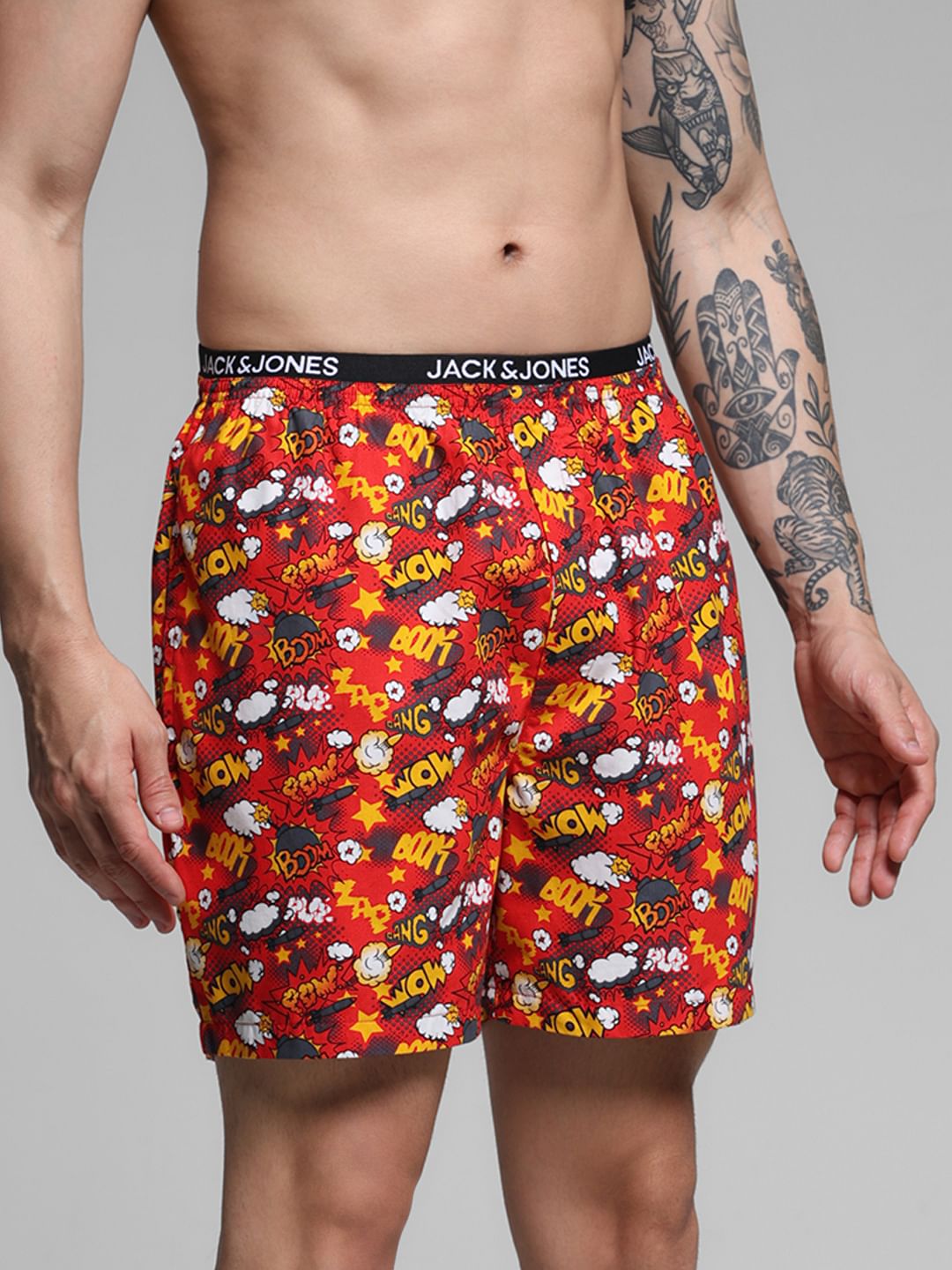 Red Printed Cotton Boxers