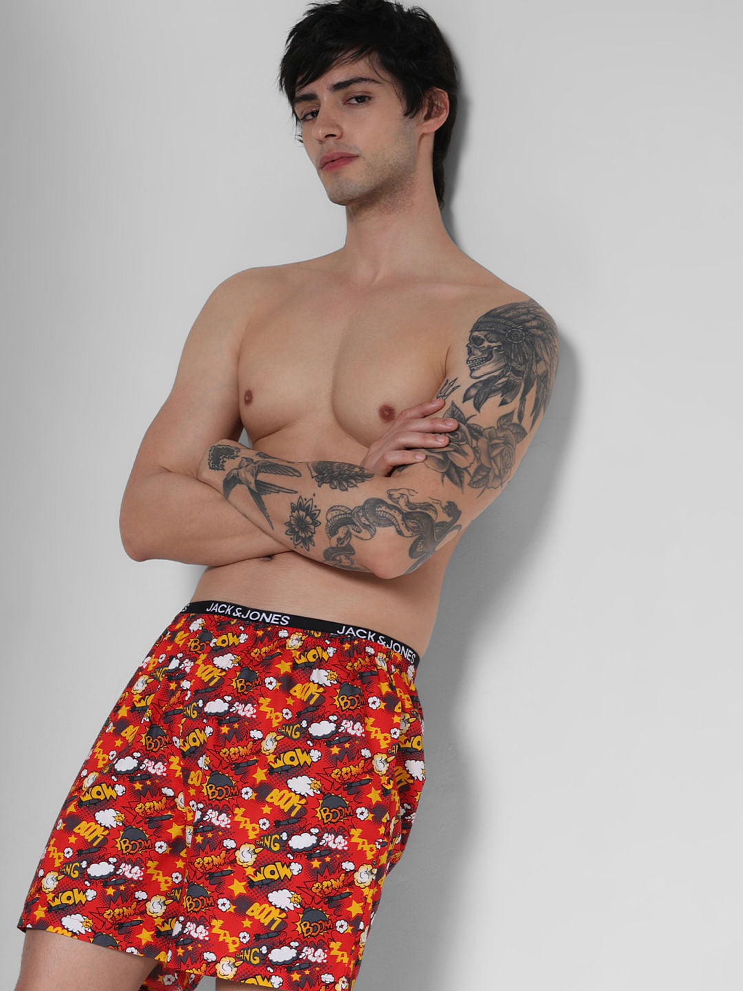 Red Printed Cotton Boxers
