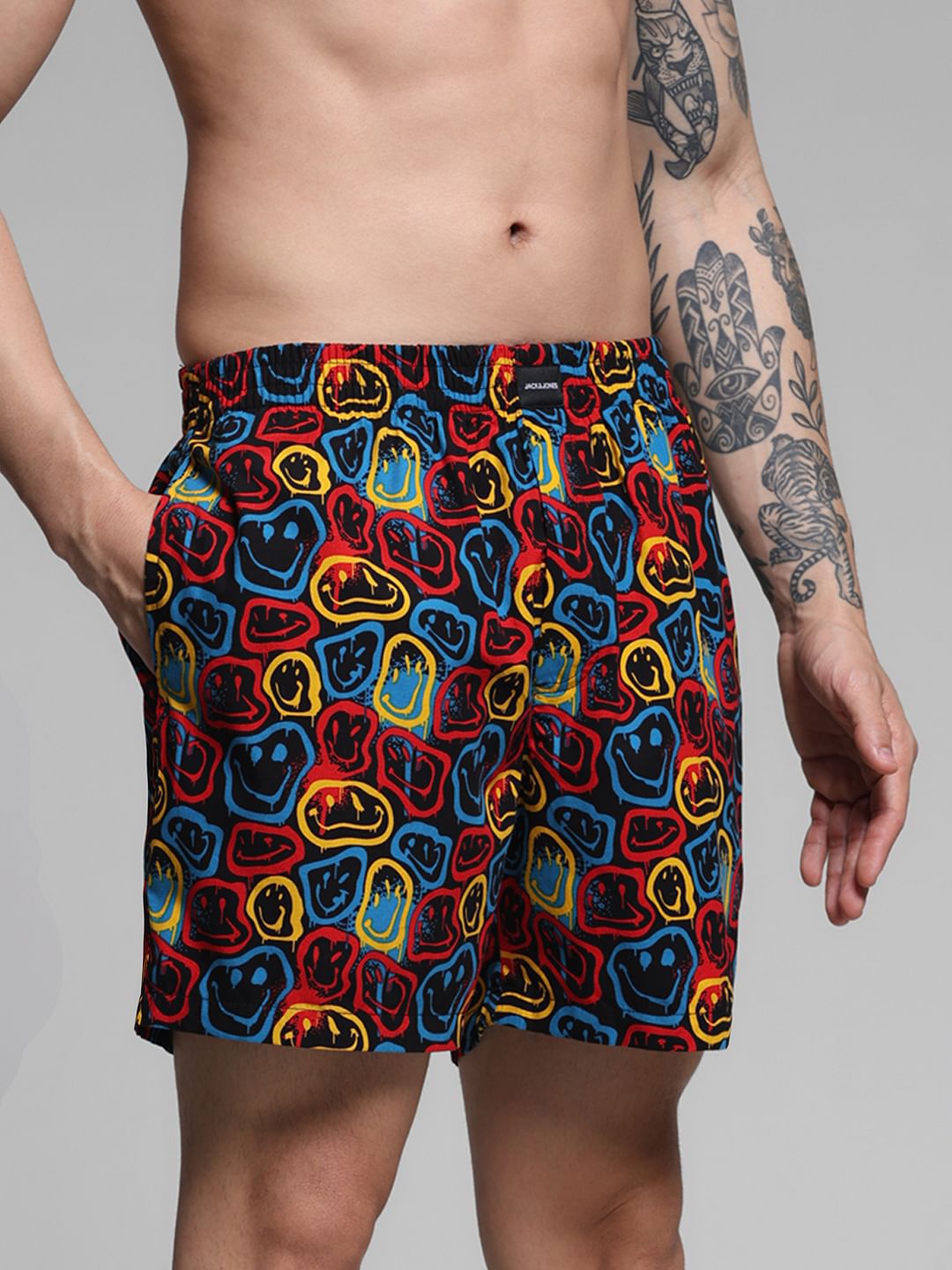 Black Printed Cotton Boxers