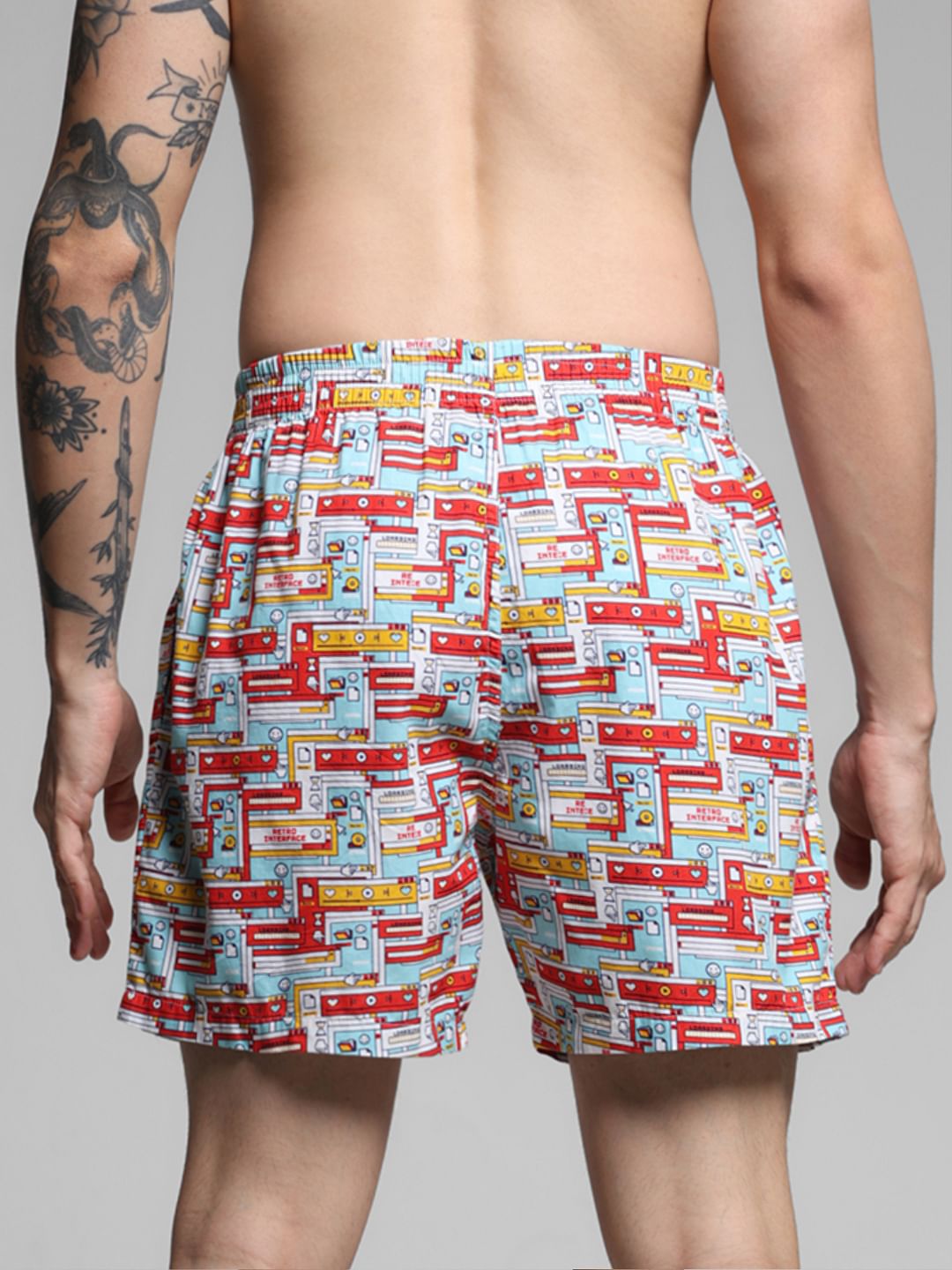 Blue Printed Cotton Boxers