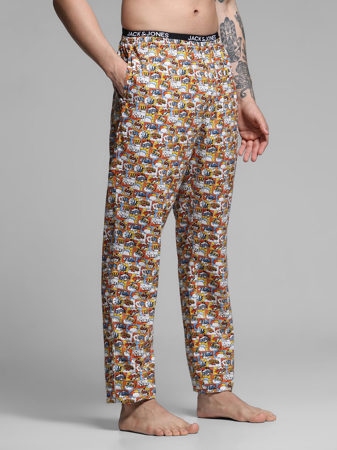Yellow Comic Strip Print Pyjamas