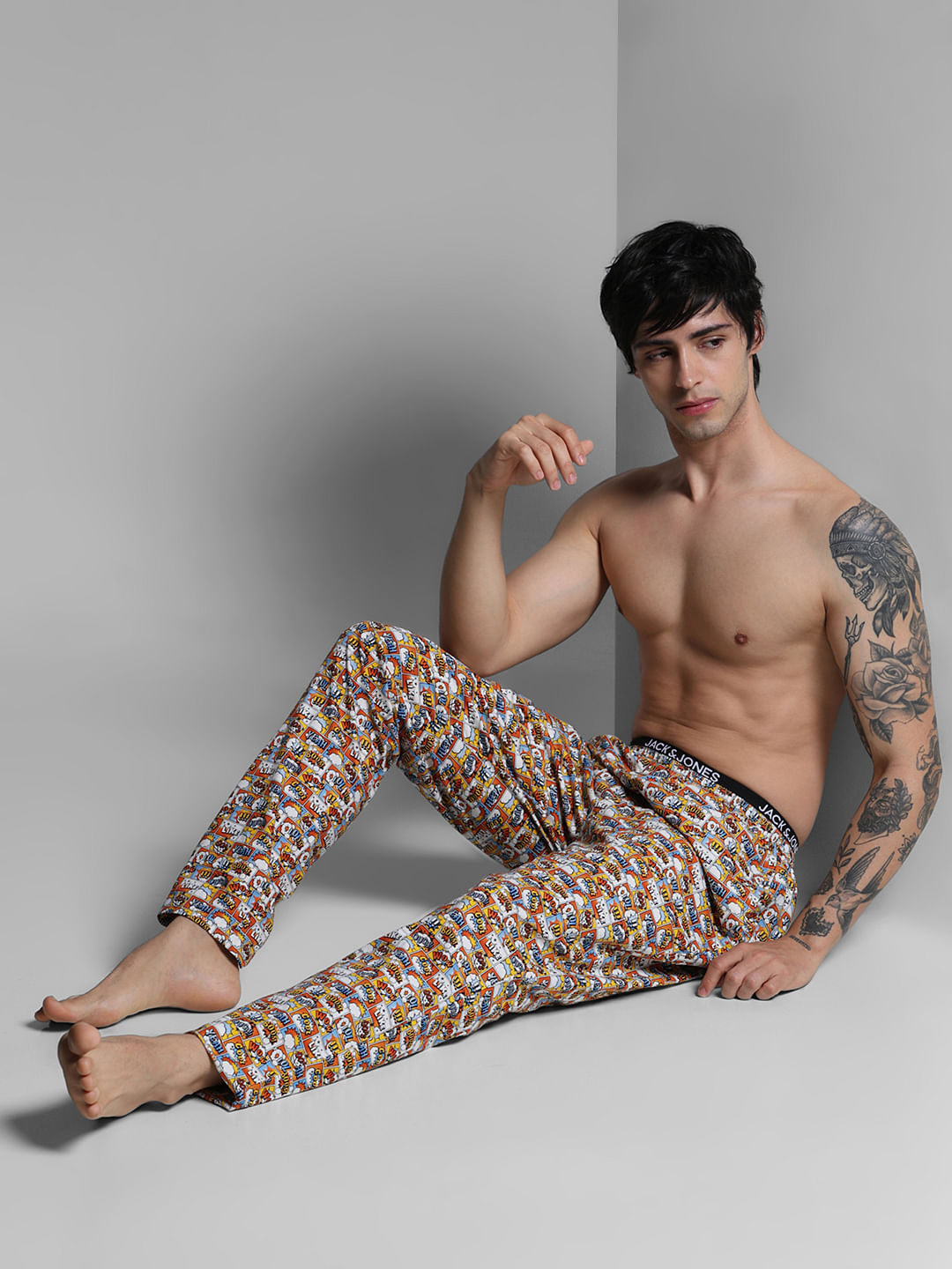 Yellow Comic Strip Print Pyjamas