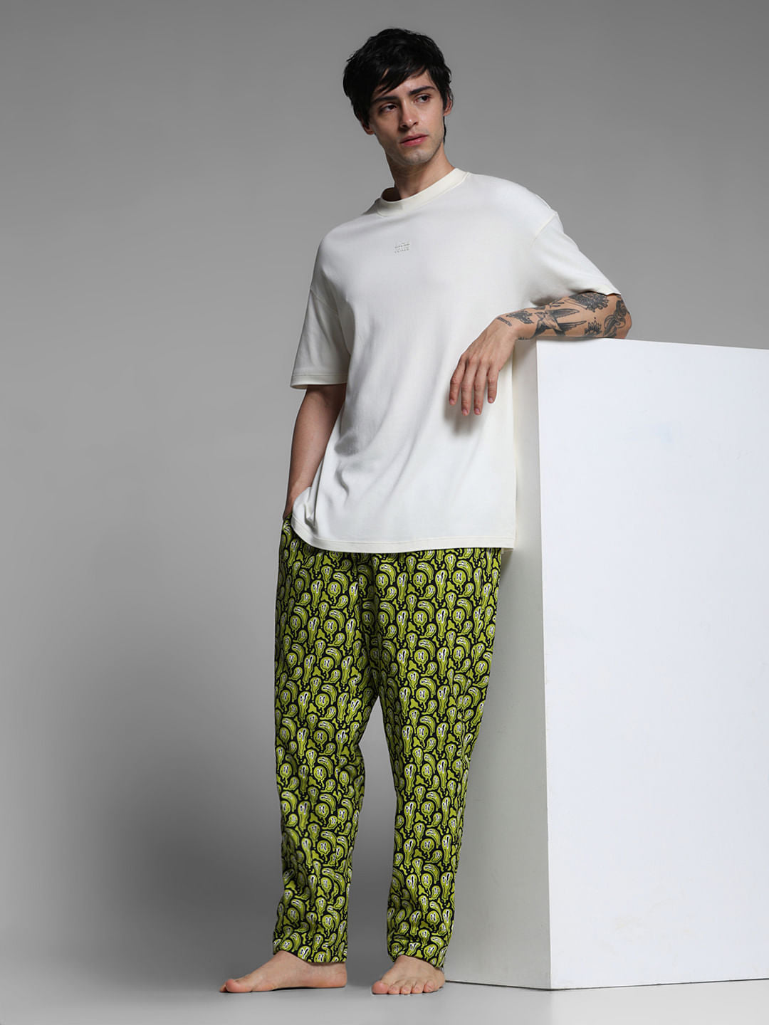 Black Printed Pyjamas