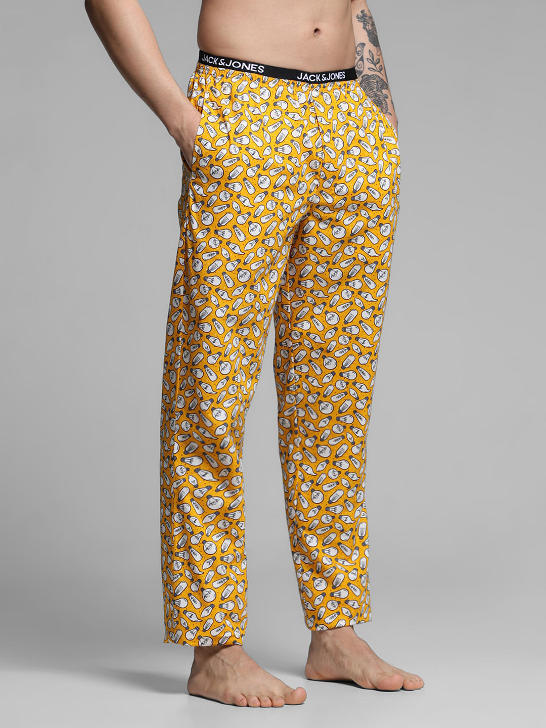 Yellow Light Blub Print Pyjamas