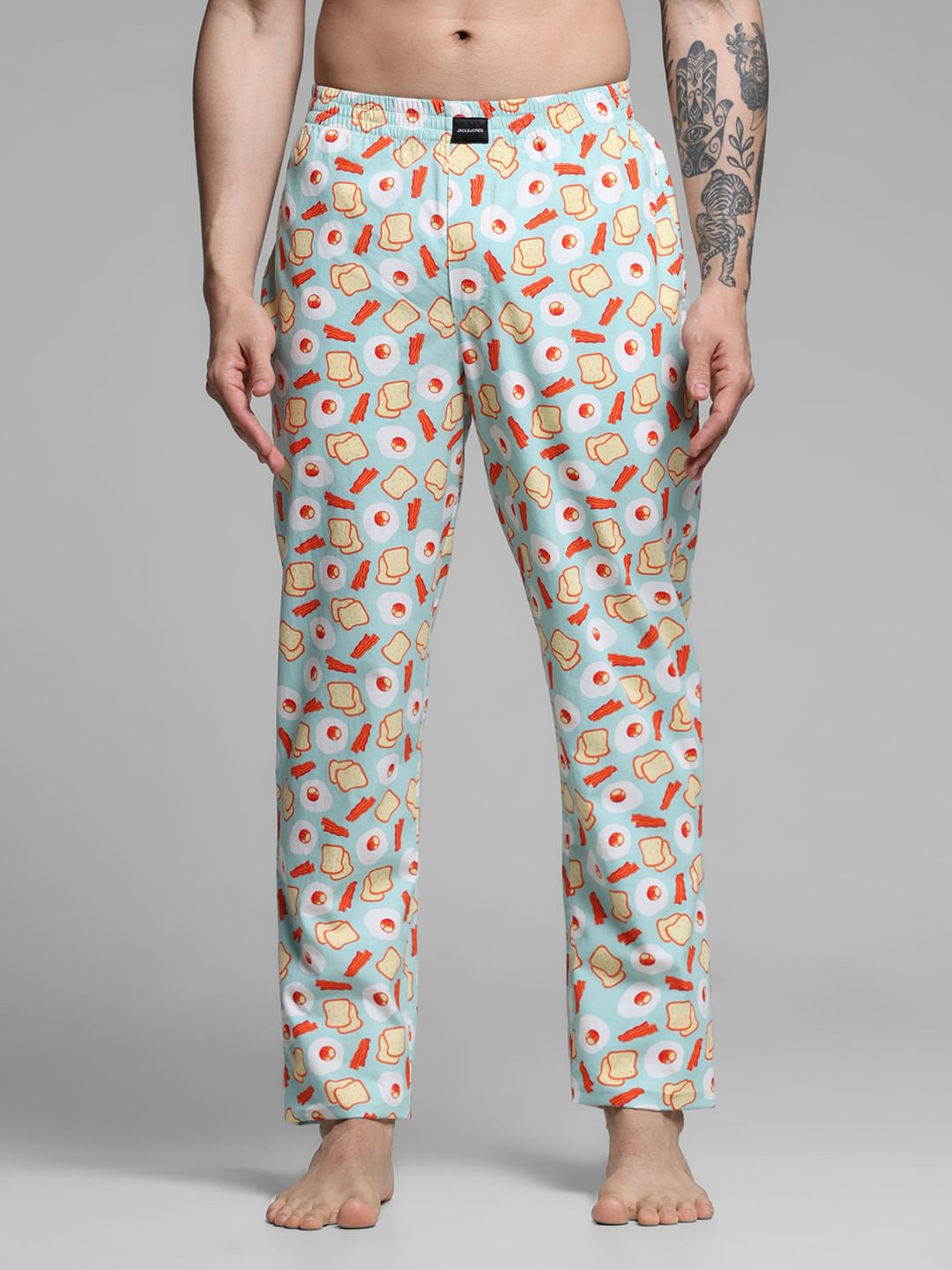 Blue Printed Cotton Pyjamas