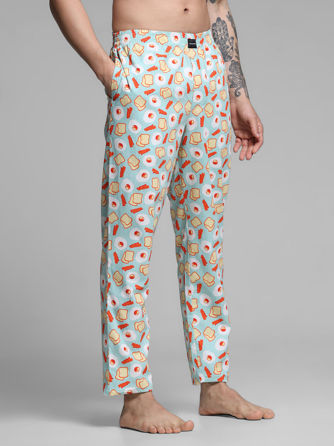 Blue Printed Cotton Pyjamas