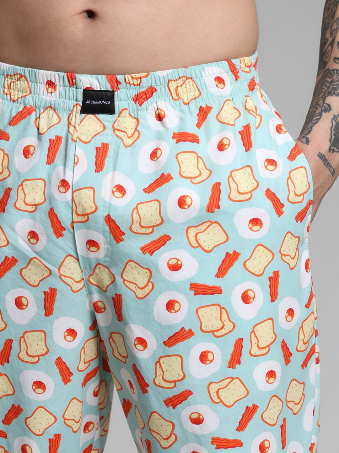 Blue Printed Cotton Pyjamas