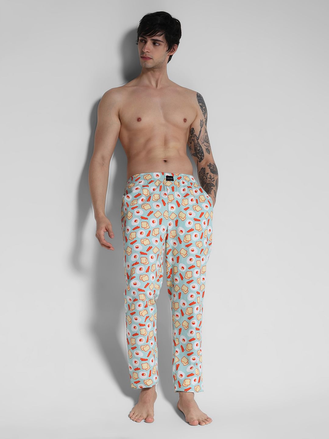 Blue Printed Cotton Pyjamas