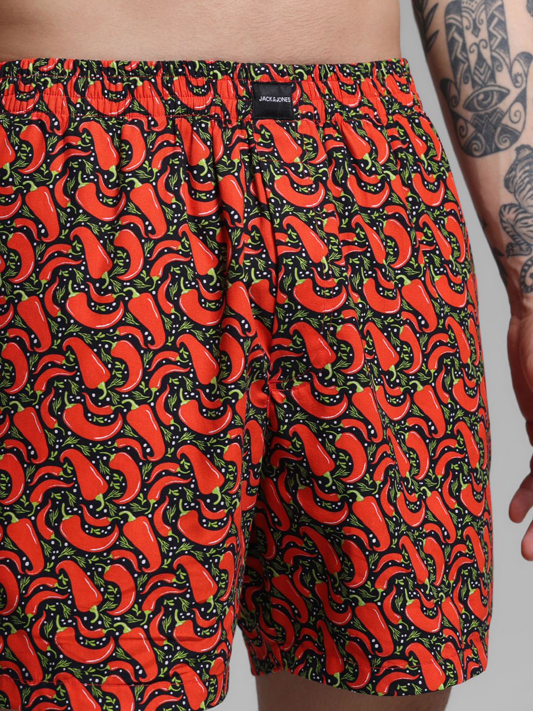 Black Printed Cotton Boxers