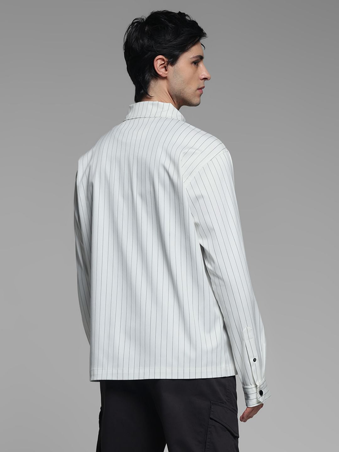 White Striped Oversized Shirt