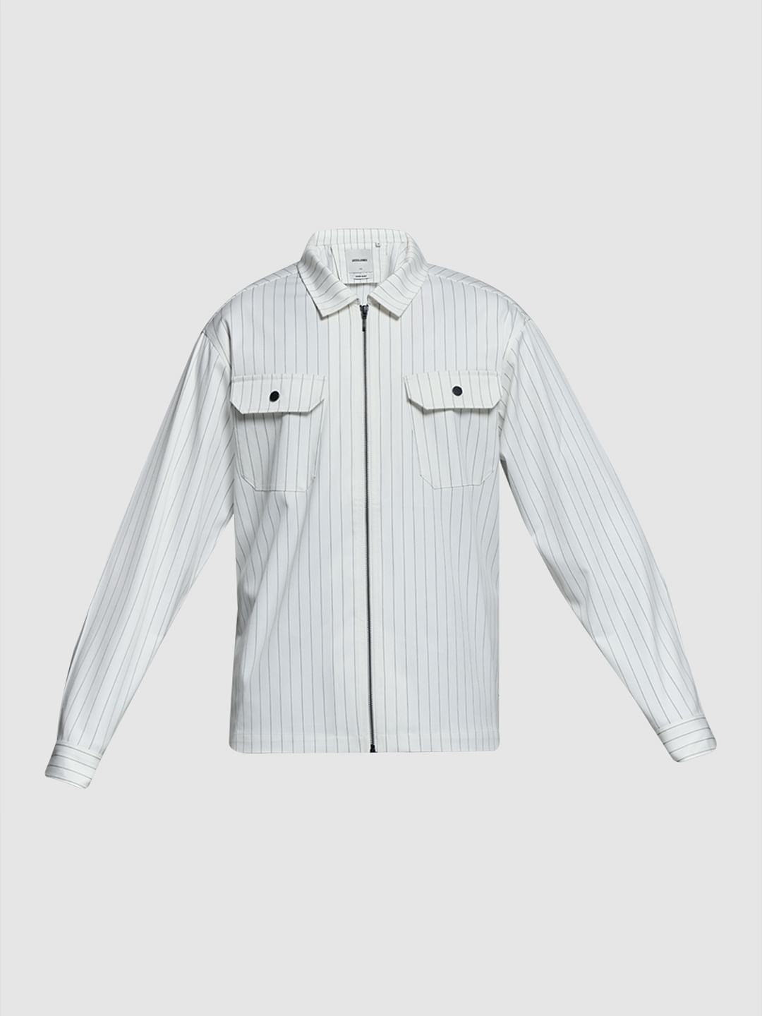 White Striped Oversized Shirt