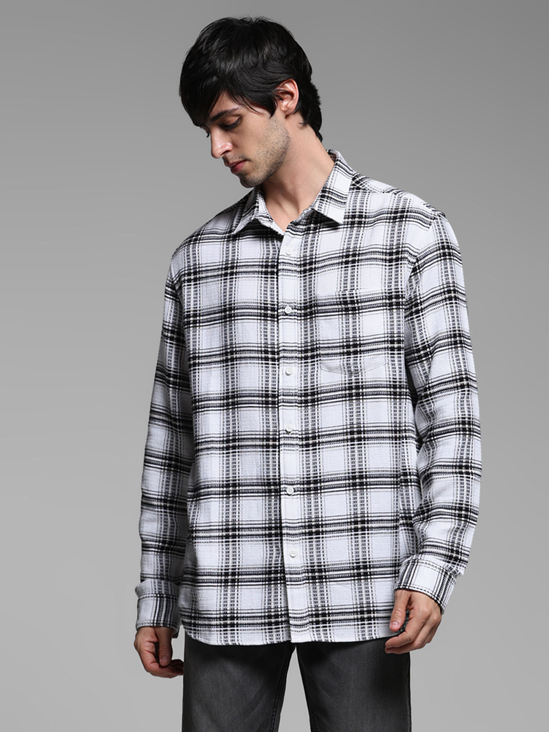 White Check Dobby Cotton Shirt