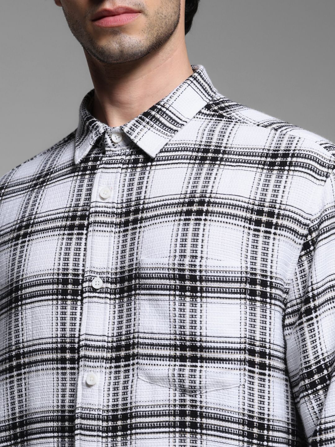 White Check Dobby Cotton Shirt