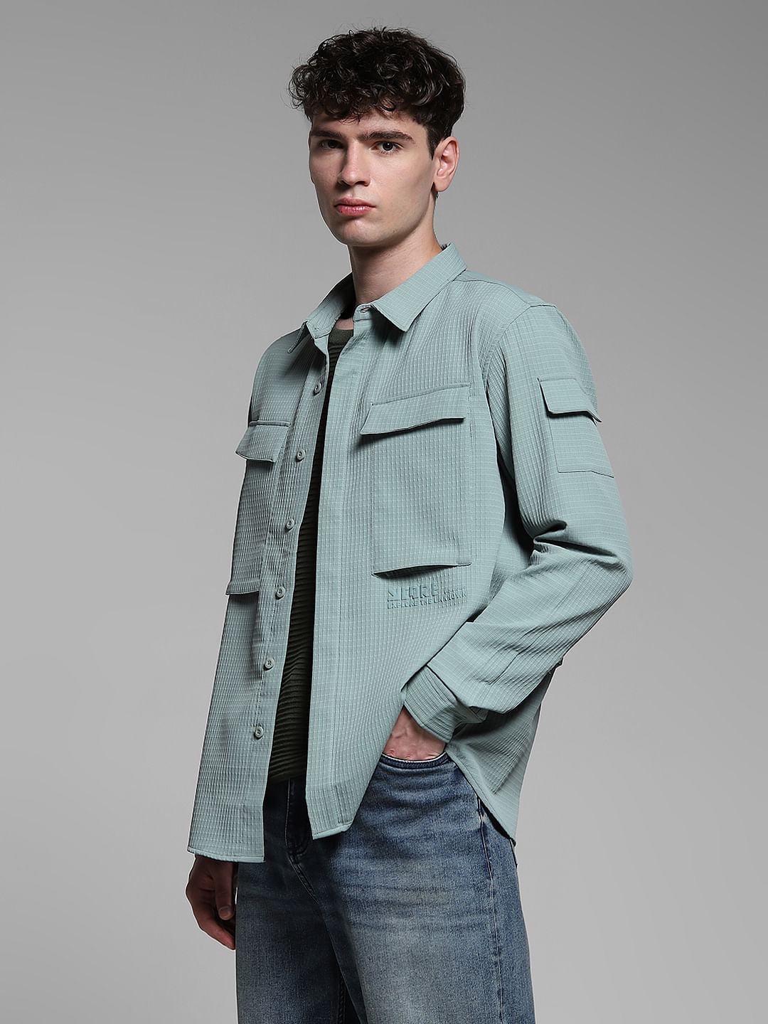 Iceberg Green Patch Pocket Oversized Shirt