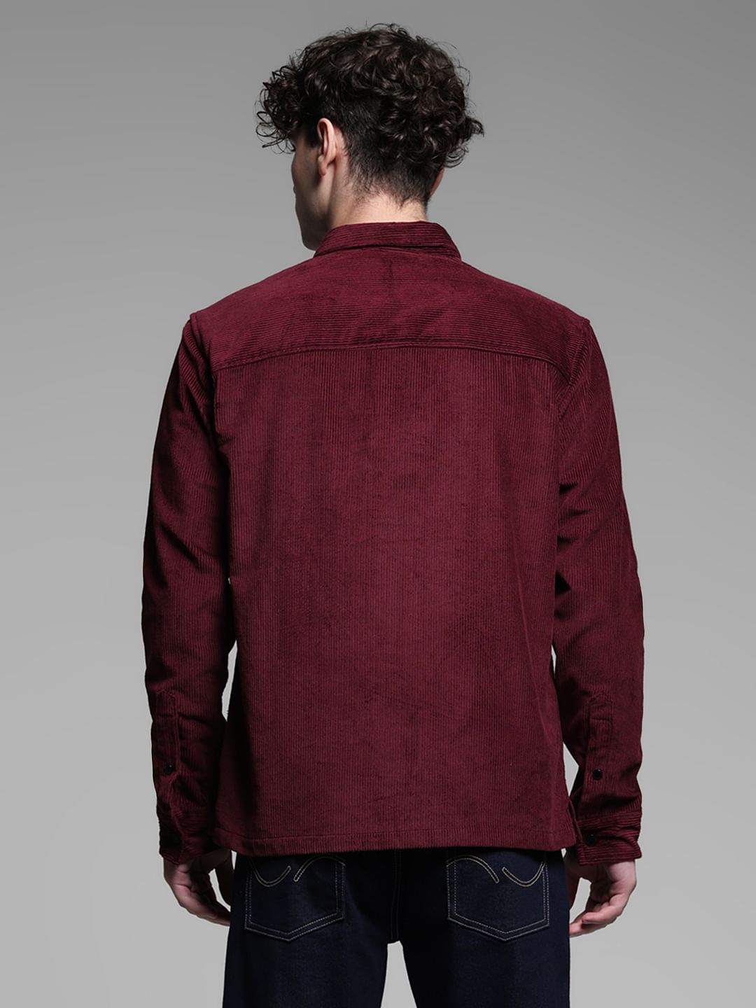 Maroon Oversized Corduroy Shirt