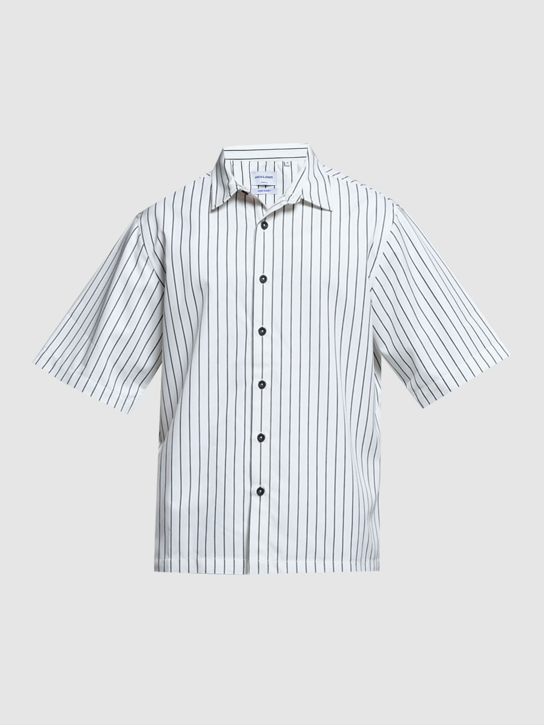 White Striped Embroidered Shirt
