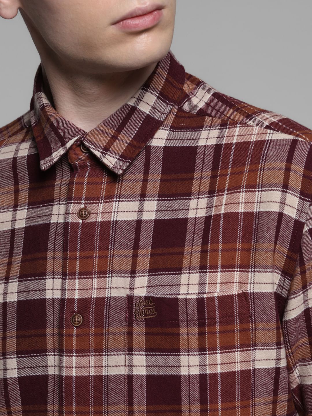 BRICK RED CHECK SHIRT
