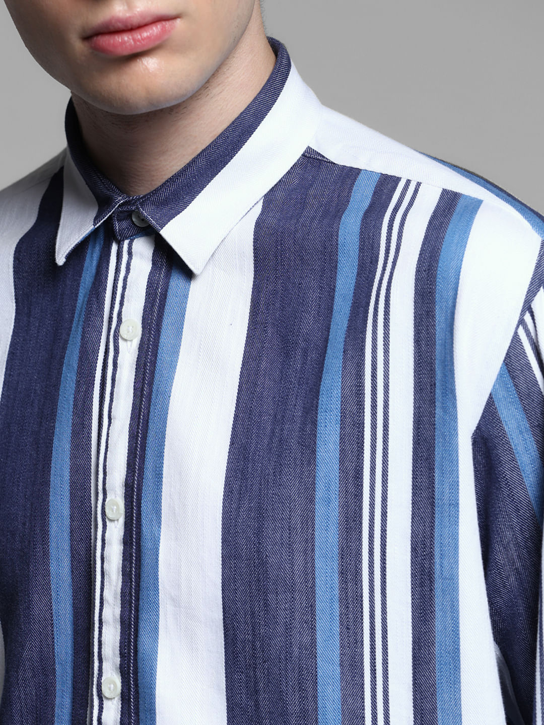 Blue Yard Dyed Striped Shirt