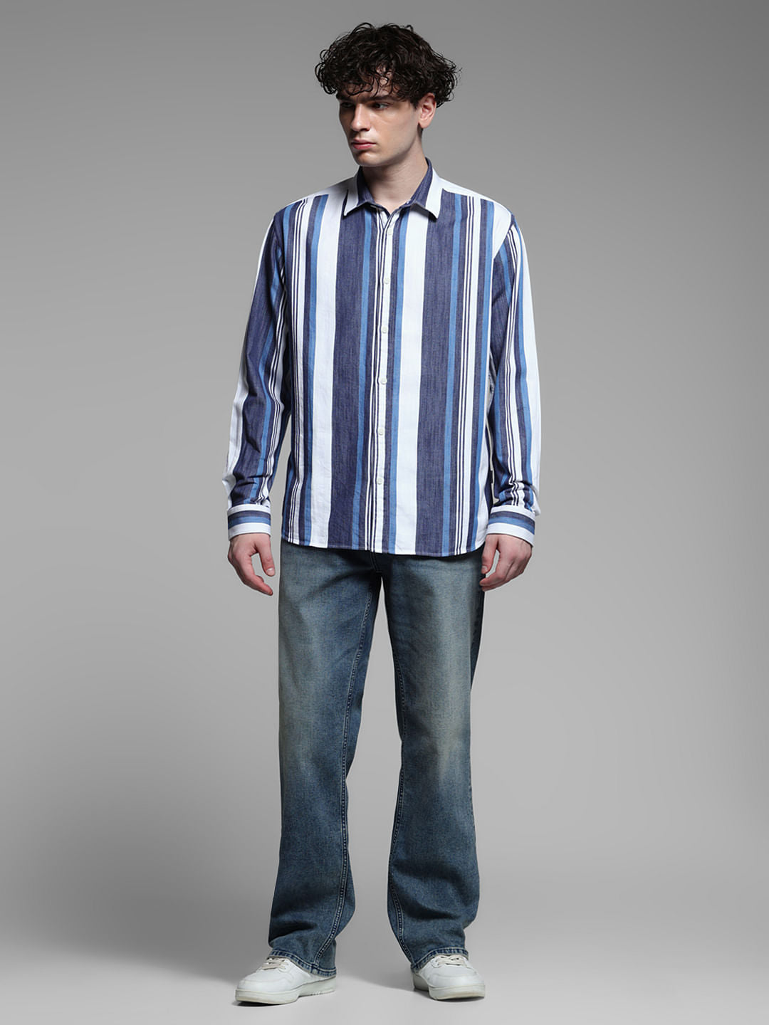 Blue Yard Dyed Striped Shirt