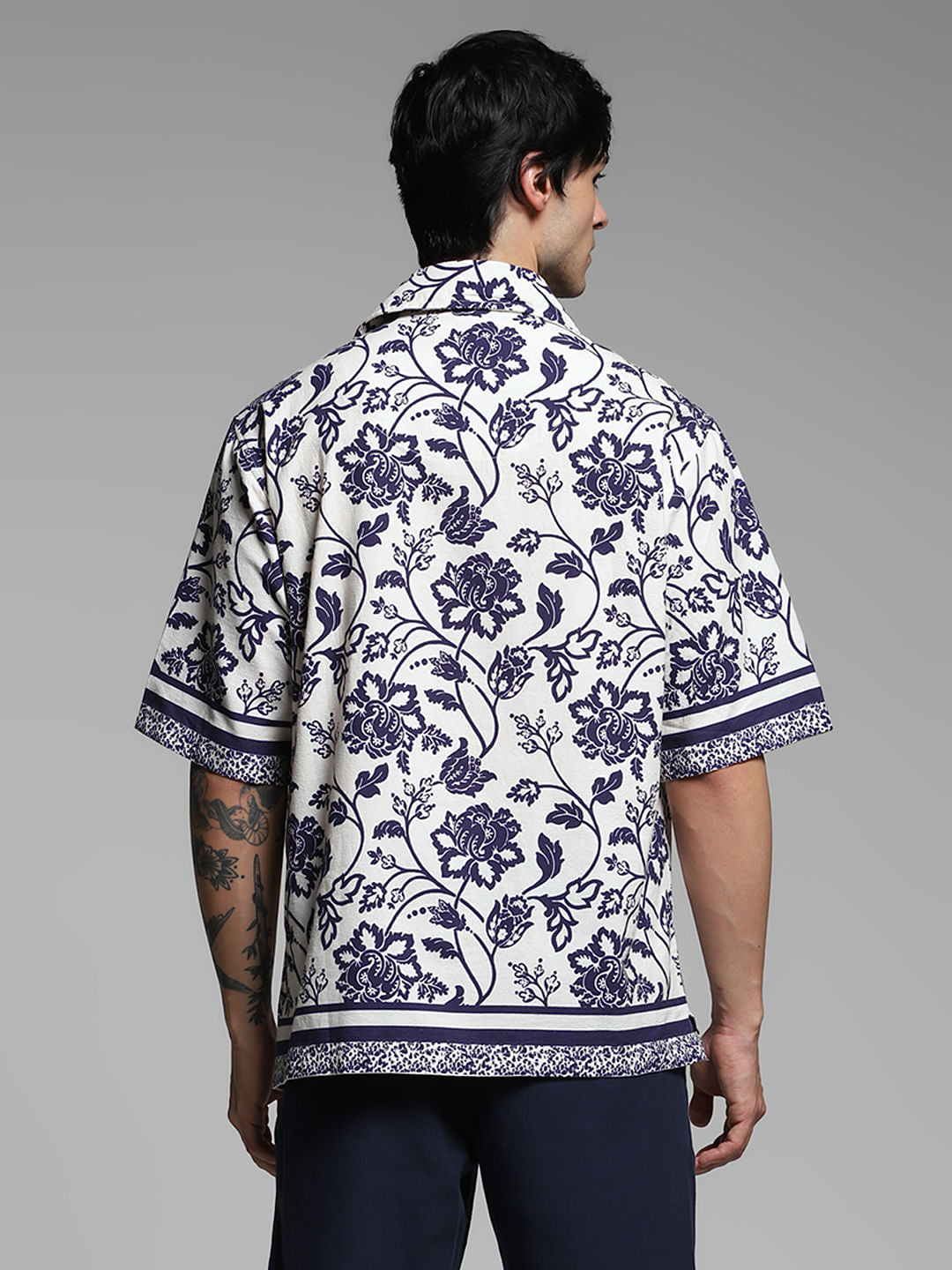 Blue Floral Oversized Shirt